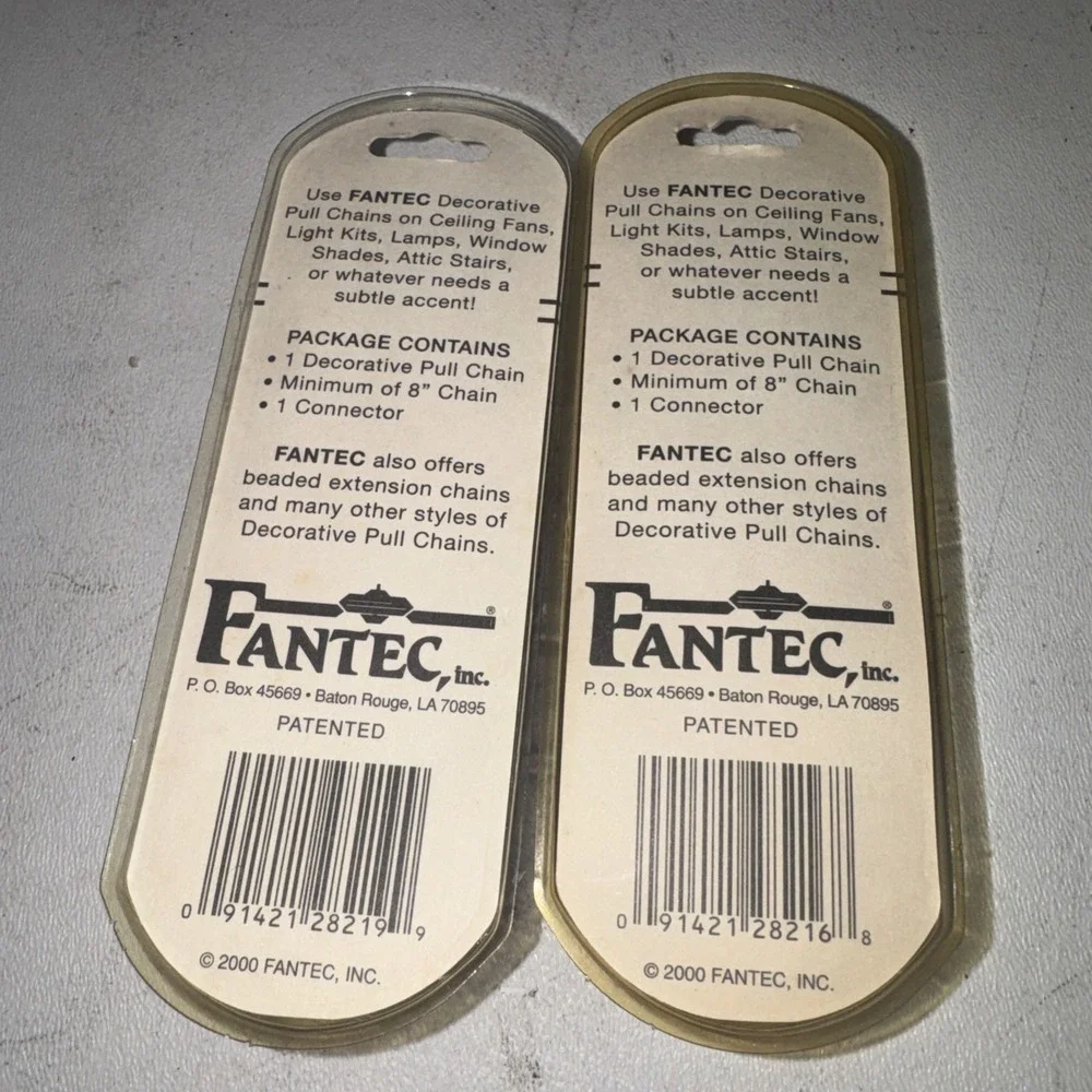 Vintage Lot Of Two Fantec Ceiling Fan Pulls‎ NOS